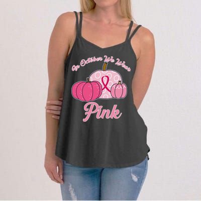 In October We Wear Pink Pumpkin Breast Cancer Women's Strappy Tank