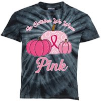 In October We Wear Pink Pumpkin Breast Cancer Kids Tie-Dye T-Shirt