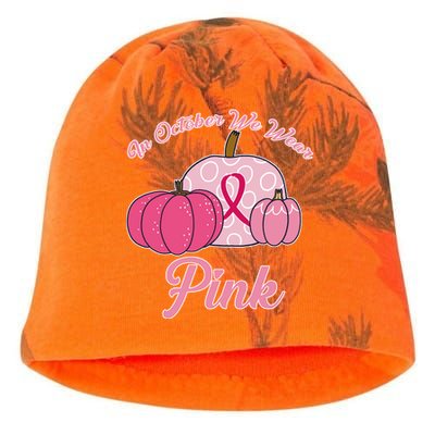 In October We Wear Pink Pumpkin Breast Cancer Kati - Camo Knit Beanie