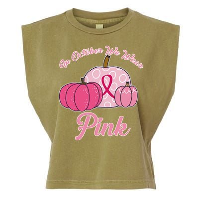 In October We Wear Pink Pumpkin Breast Cancer Garment-Dyed Women's Muscle Tee