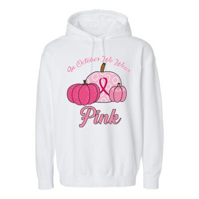 In October We Wear Pink Pumpkin Breast Cancer Garment-Dyed Fleece Hoodie