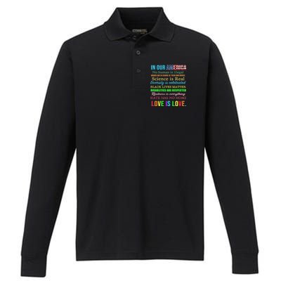 In Our America We Are Equal Performance Long Sleeve Polo