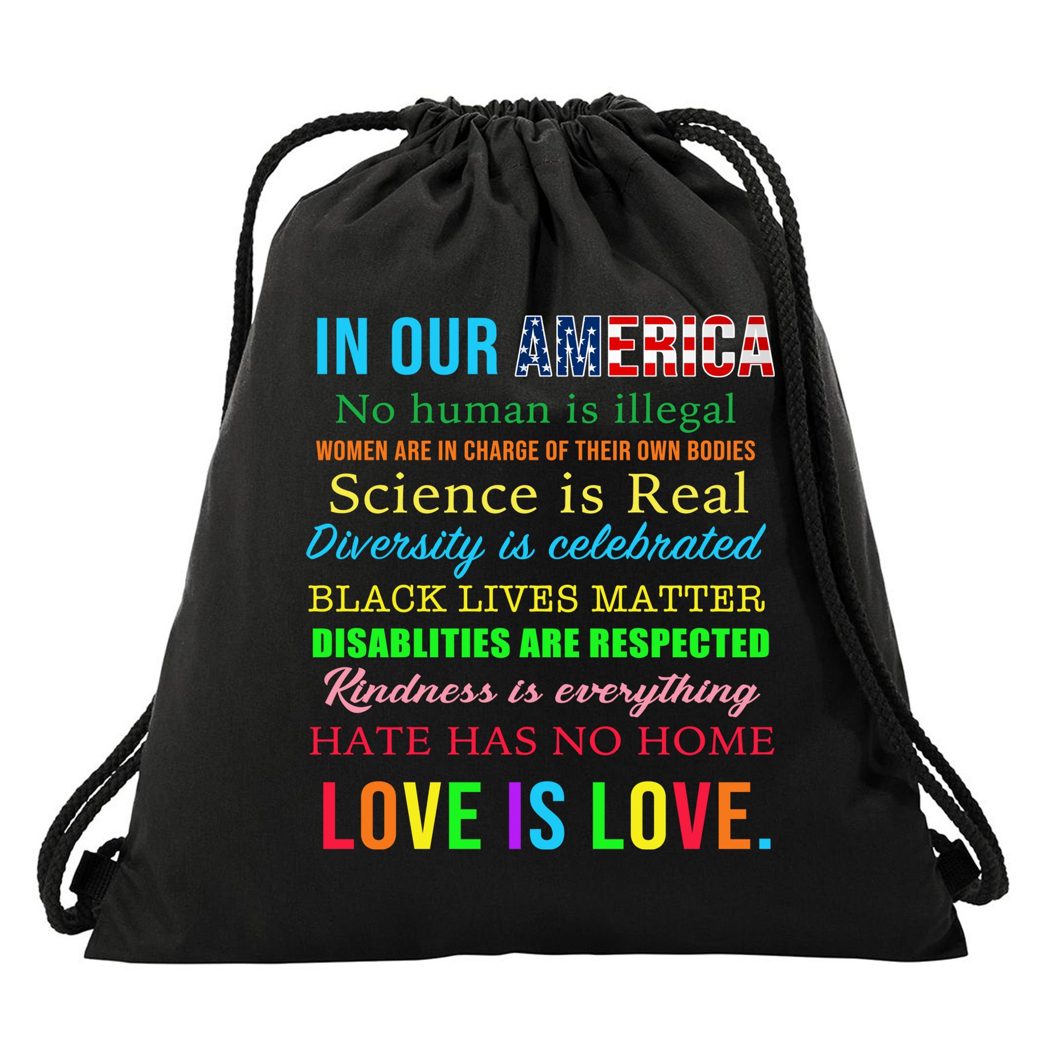 In Our America We Are Equal Drawstring Bag