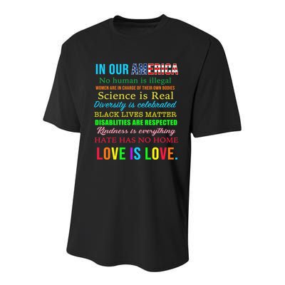 In Our America We Are Equal Youth Performance Sprint T-Shirt