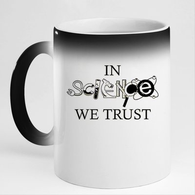 In Science We Trust Cool Science Logos 11oz Black Color Changing Mug