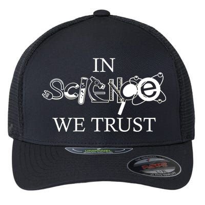 In Science We Trust Cool Science Logos Flexfit Unipanel Trucker Cap