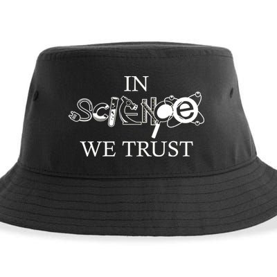 In Science We Trust Cool Science Logos Sustainable Bucket Hat
