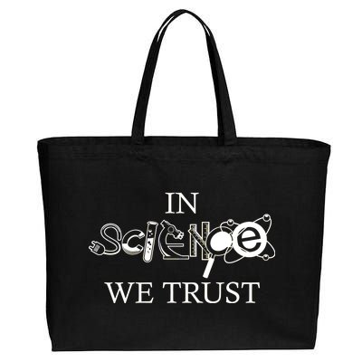 In Science We Trust Cool Science Logos Cotton Canvas Jumbo Tote