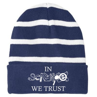 In Science We Trust Cool Science Logos Striped Beanie with Solid Band