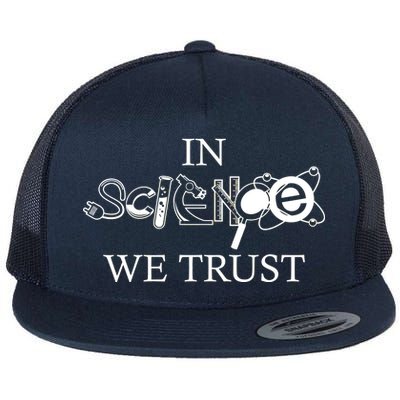 In Science We Trust Cool Science Logos Flat Bill Trucker Hat