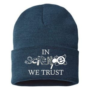 In Science We Trust Cool Science Logos Sustainable Knit Beanie