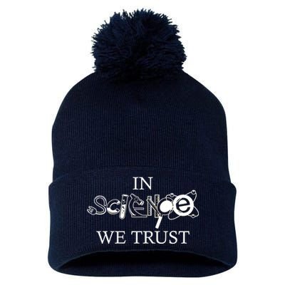 In Science We Trust Cool Science Logos Pom Pom 12in Knit Beanie