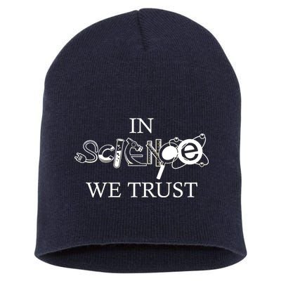 In Science We Trust Cool Science Logos Short Acrylic Beanie