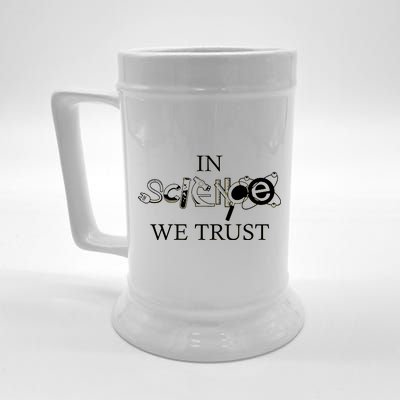 In Science We Trust Cool Science Logos Beer Stein