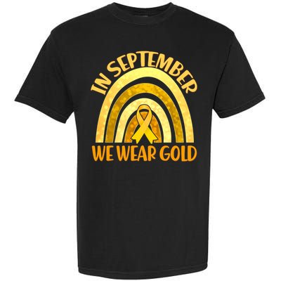 In September We Wear Gold Childhood Cancer Awareness Garment-Dyed Heavyweight T-Shirt