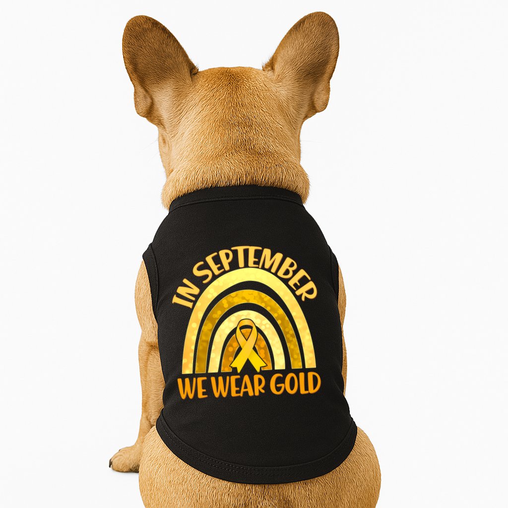 In September We Wear Gold Childhood Cancer Awareness Doggie Tank