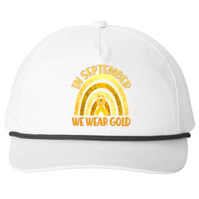 In September We Wear Gold Childhood Cancer Awareness Snapback Five-Panel Rope Hat