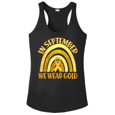 In September We Wear Gold Childhood Cancer Awareness Ladies PosiCharge Competitor Racerback Tank