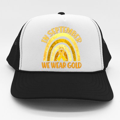 In September We Wear Gold Childhood Cancer Awareness Trucker Hat