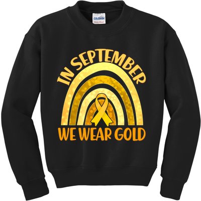 In September We Wear Gold Childhood Cancer Awareness Kids Sweatshirt
