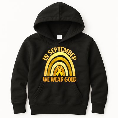 In September We Wear Gold Childhood Cancer Awareness Kids Hoodie