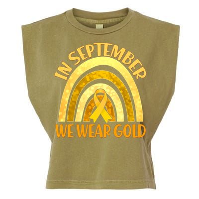 In September We Wear Gold Childhood Cancer Awareness Garment-Dyed Women's Muscle Tee