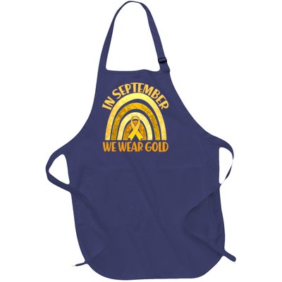 In September We Wear Gold Childhood Cancer Awareness Full-Length Apron With Pockets