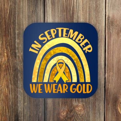 In September We Wear Gold Childhood Cancer Awareness Coaster