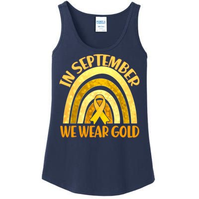 In September We Wear Gold Childhood Cancer Awareness Ladies Essential Tank