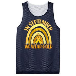 In September We Wear Gold Childhood Cancer Awareness Mesh Reversible Basketball Jersey Tank