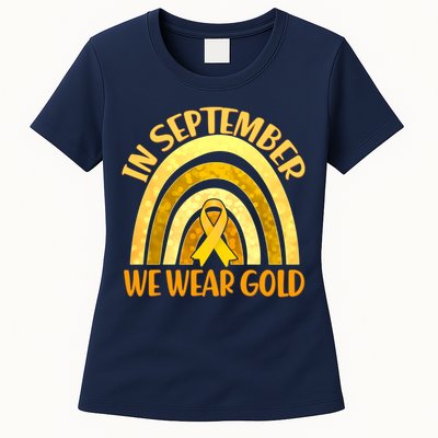 In September We Wear Gold Childhood Cancer Awareness Women's T-Shirt