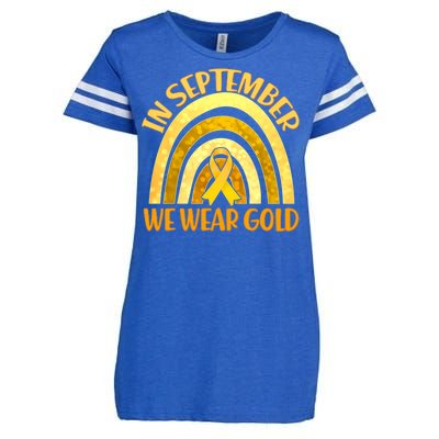 In September We Wear Gold Childhood Cancer Awareness Enza Ladies Jersey Football T-Shirt