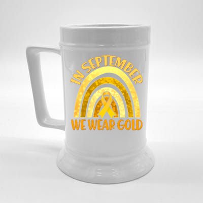 In September We Wear Gold Childhood Cancer Awareness Beer Stein