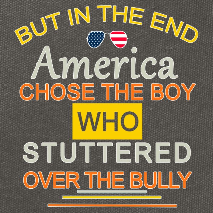 In The End America Chose The Boy Who Stuttered Over The Bully Cotton Canvas Backpack