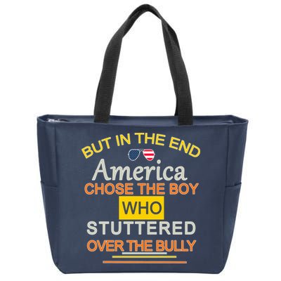In The End America Chose The Boy Who Stuttered Over The Bully Zip Tote Bag