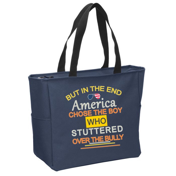 In The End America Chose The Boy Who Stuttered Over The Bully Zip Tote Bag