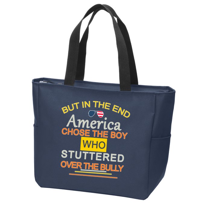 In The End America Chose The Boy Who Stuttered Over The Bully Zip Tote Bag