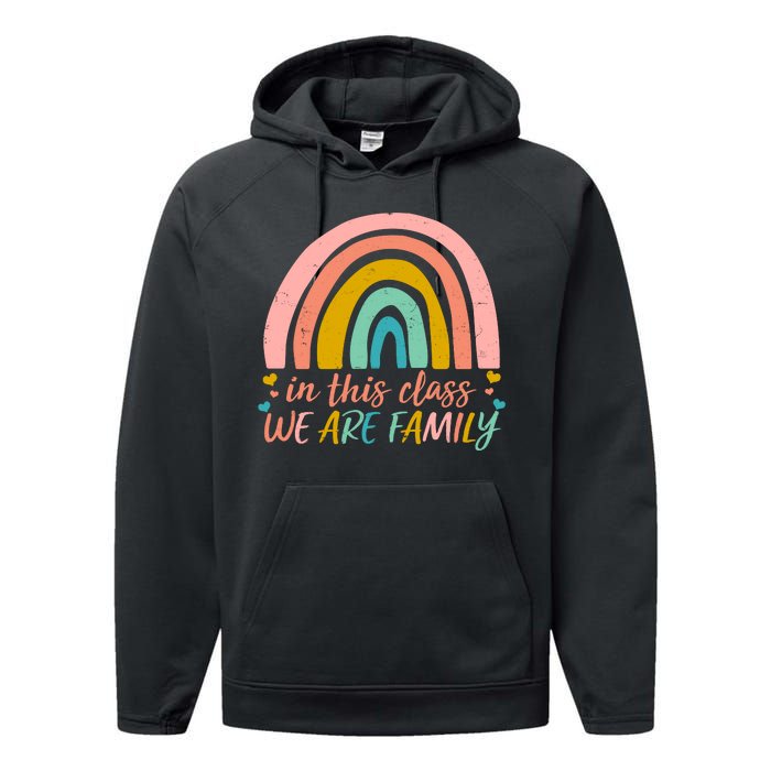 In This Class We Are Family Cute Painted Rainbow Performance Fleece Hoodie