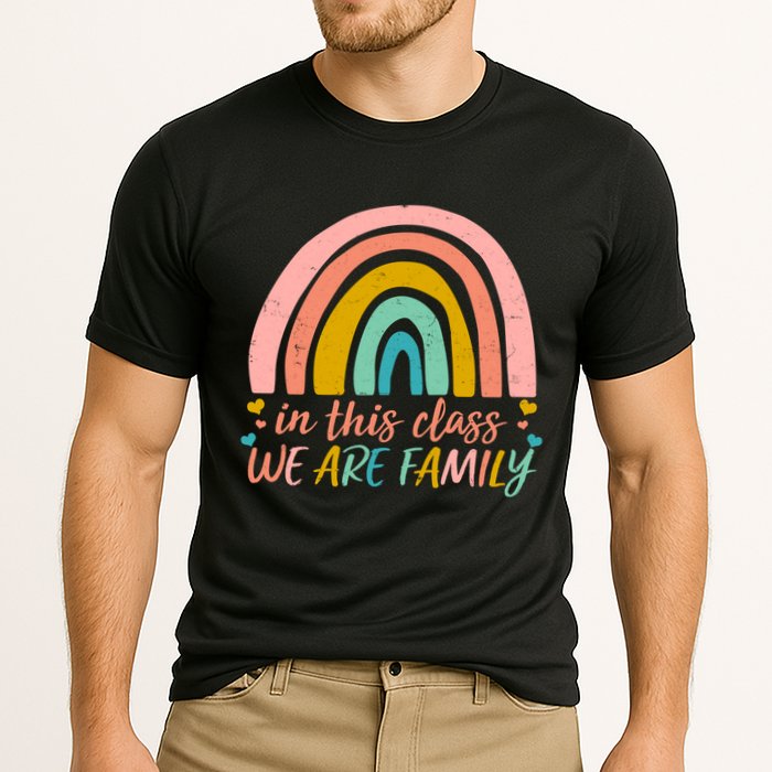 In This Class We Are Family Cute Painted Rainbow Cooling Performance Crew T-Shirt