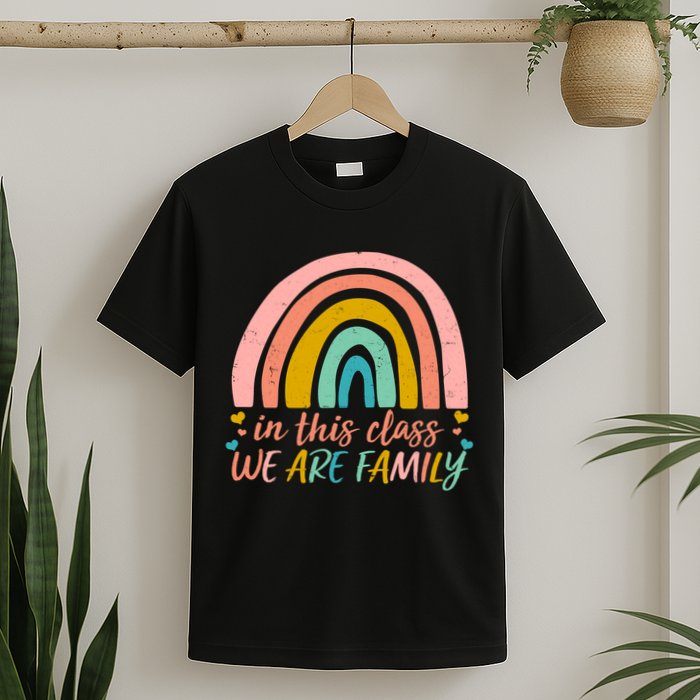 In This Class We Are Family Cute Painted Rainbow T-Shirt