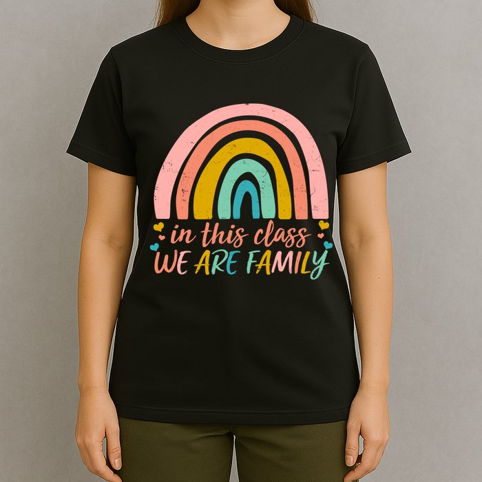 In This Class We Are Family Cute Painted Rainbow T-Shirt