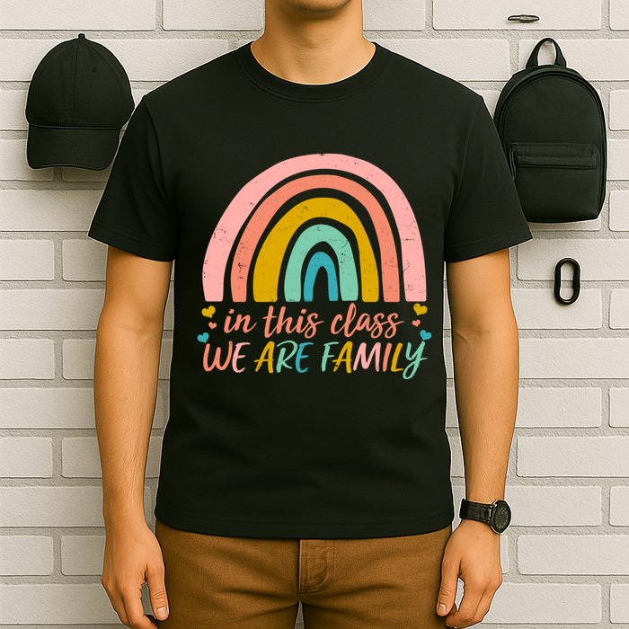 In This Class We Are Family Cute Painted Rainbow T-Shirt