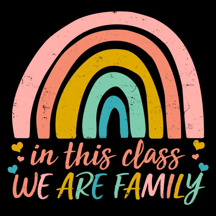 In This Class We Are Family Cute Painted Rainbow T-Shirt