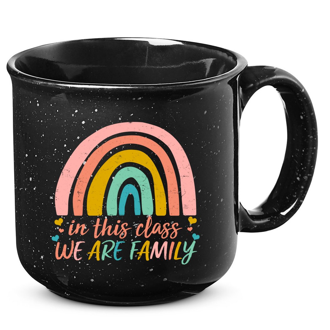 In This Class We Are Family Cute Painted Rainbow 15oz Campfire Ceramic Mug
