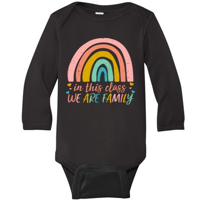 In This Class We Are Family Cute Painted Rainbow Baby Long Sleeve Bodysuit