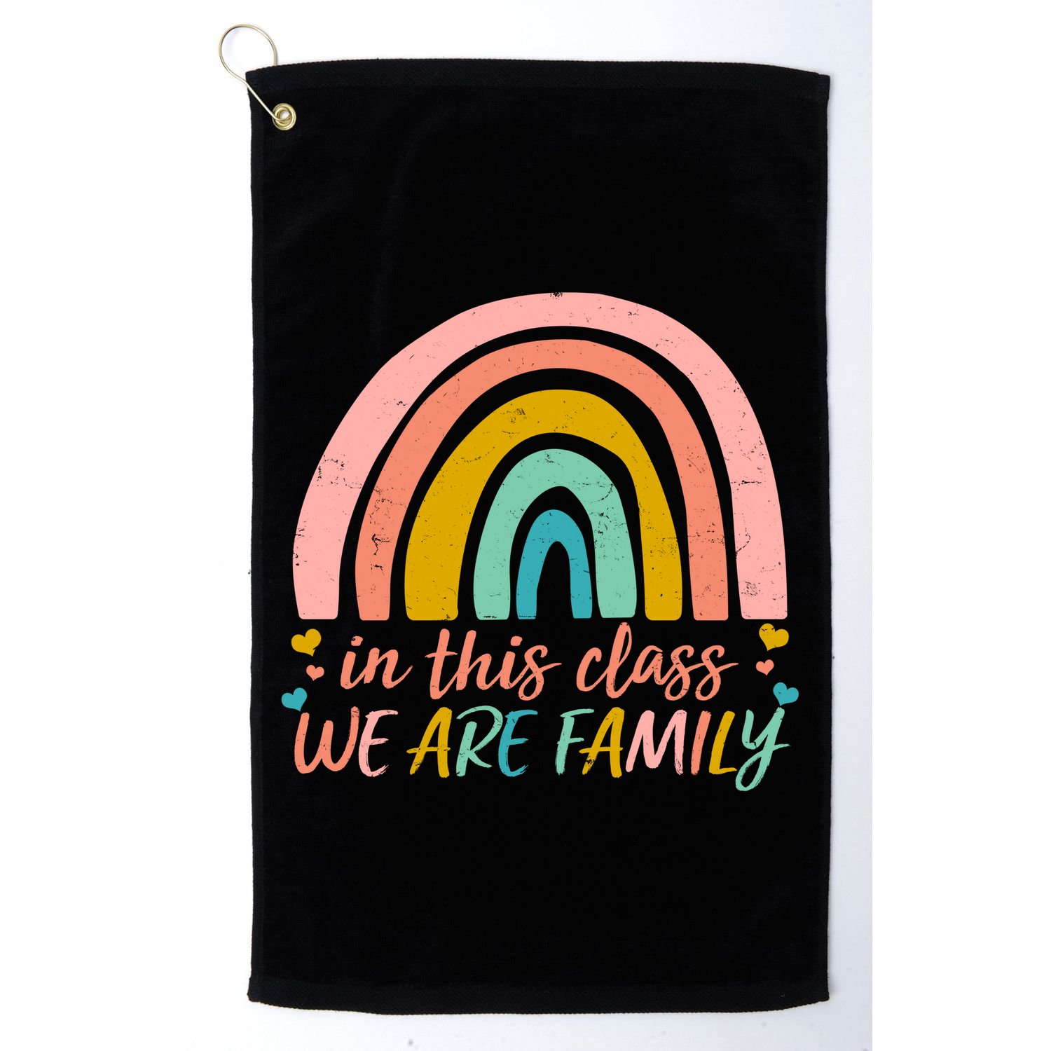 In This Class We Are Family Cute Painted Rainbow Golf Towel