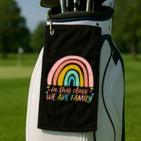 In This Class We Are Family Cute Painted Rainbow Golf Towel