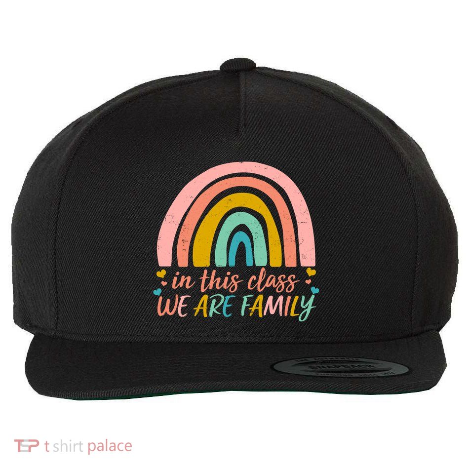 In This Class We Are Family Cute Painted Rainbow Wool Snapback Cap