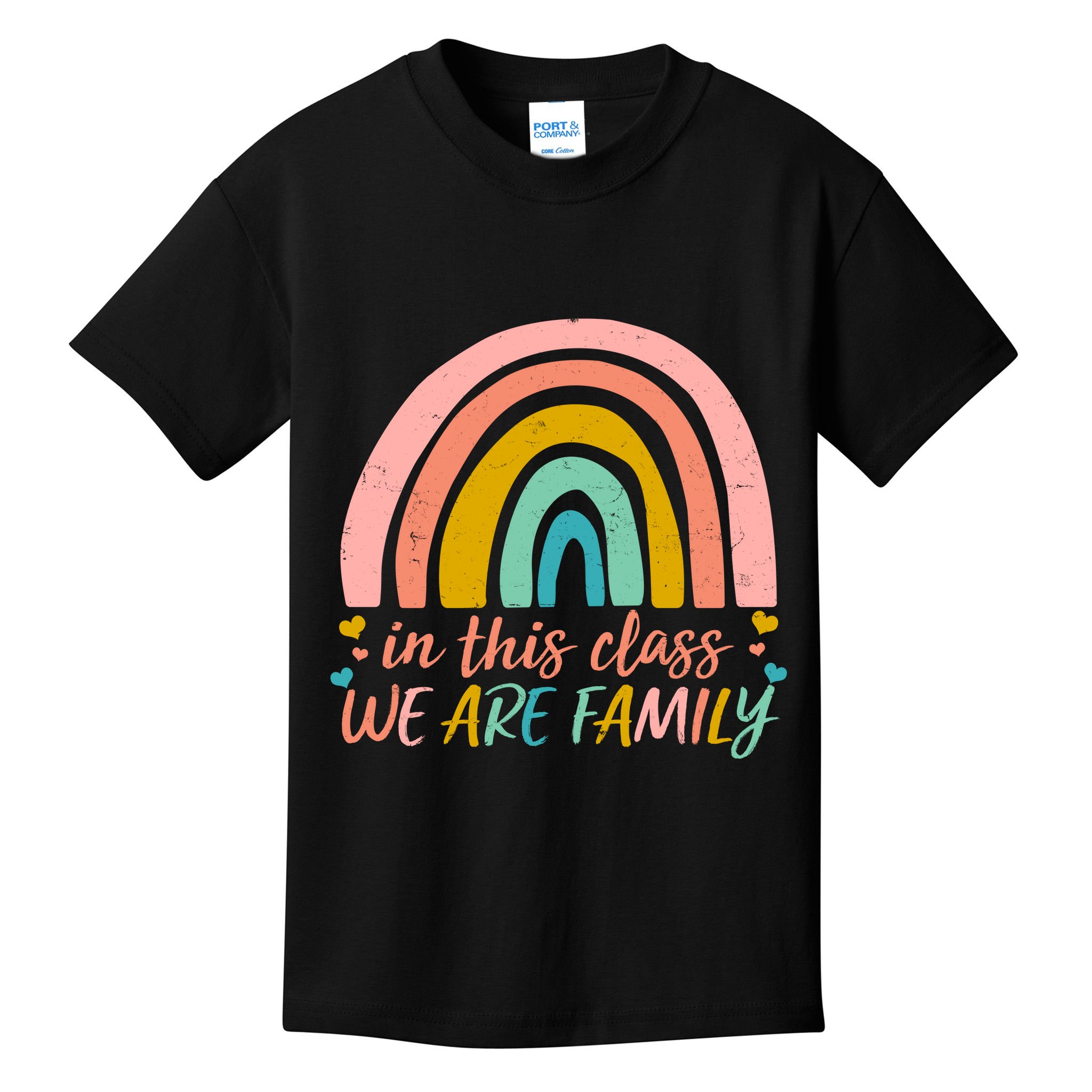 In This Class We Are Family Cute Painted Rainbow Kids T-Shirt
