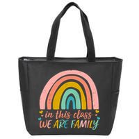 In This Class We Are Family Cute Painted Rainbow Zip Tote Bag